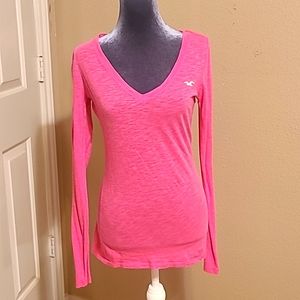 Hollister V Neck Shit Long Sleeve